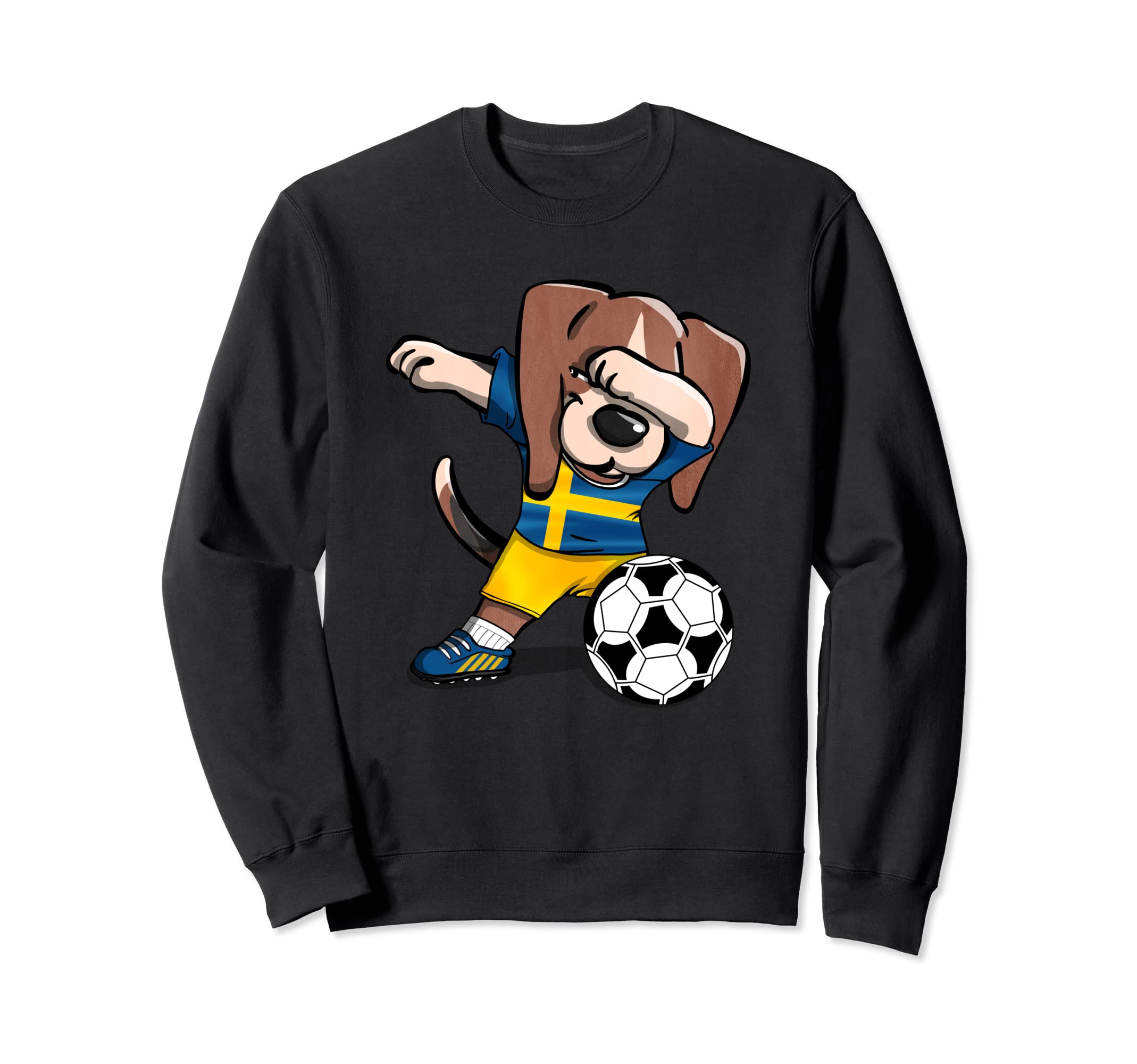 Funny Dabbing Beagle Dog Sweden Football Swedish Flag Soccer Sweatshirt