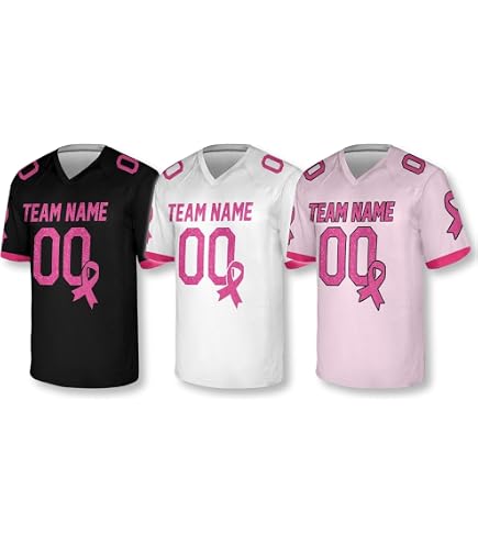 Amazon.com: Personalized Hope Breast Cancer Football Jersey For