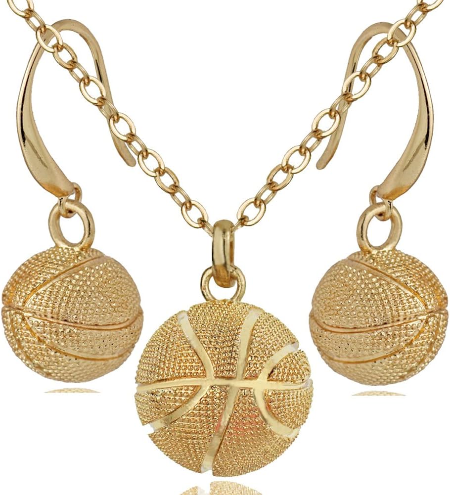 3D Basketball Pendant Necklace for Women NBA Fan Jewelry Sports Jewelry