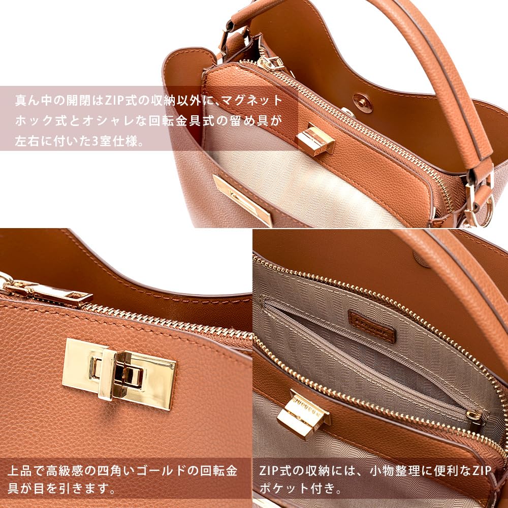 Rename(リネーム) RHL24010 Crossbody Shoulder Bag, Formal Work, Large Capacity, Kindergarten Entrance Ceremony, Graduation, One Handle, 2-Way Cow Leather Handbag