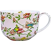 LJIMICAORO Large 24oz Coffee Cups Soup Mugs with Handles Traditional Large Cup Large Bone China Coffee Mugs Cup for Soups Cereals