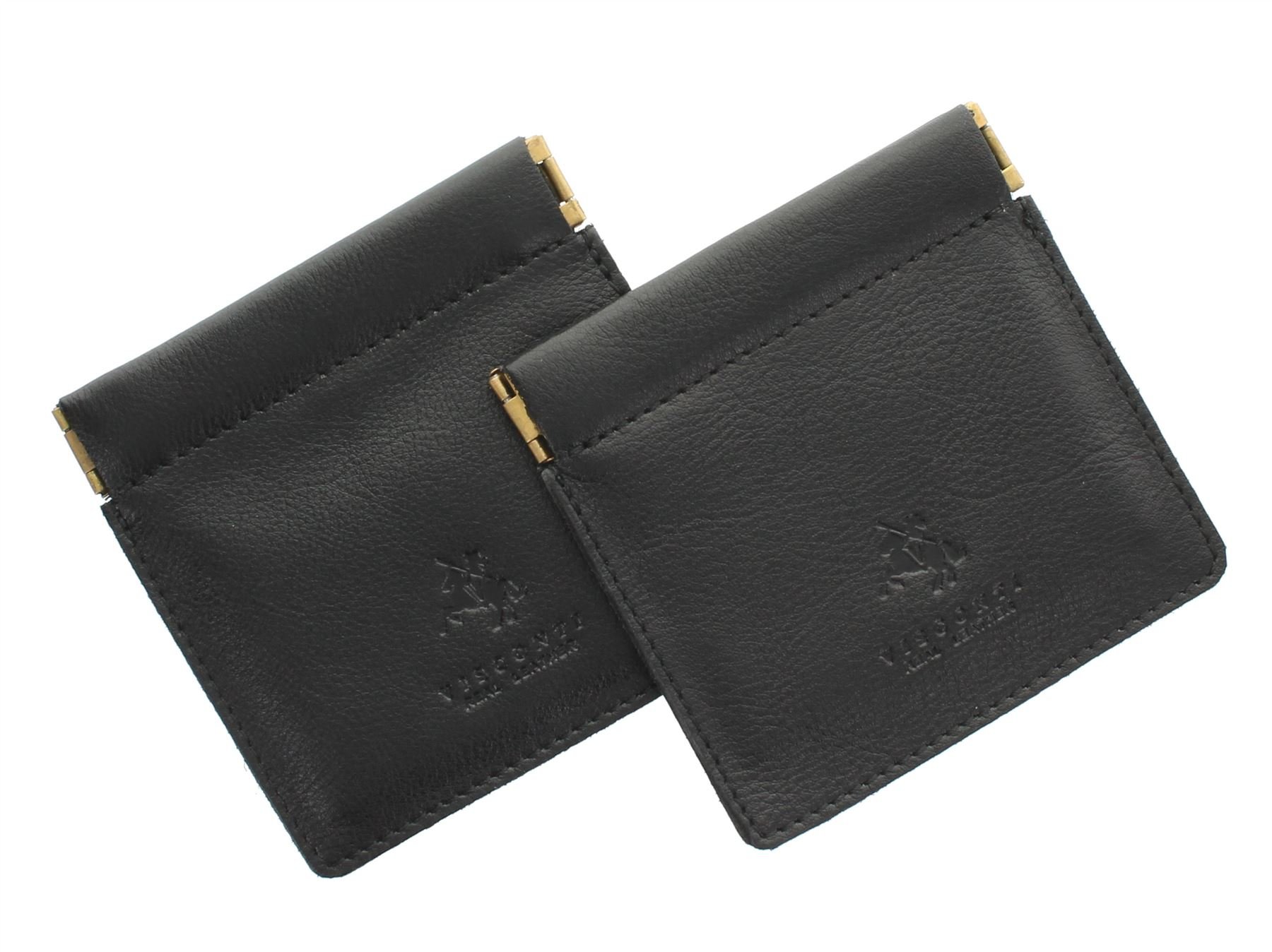 Pack of 2 Visconti Leather Snap Top Purses CP7 Black