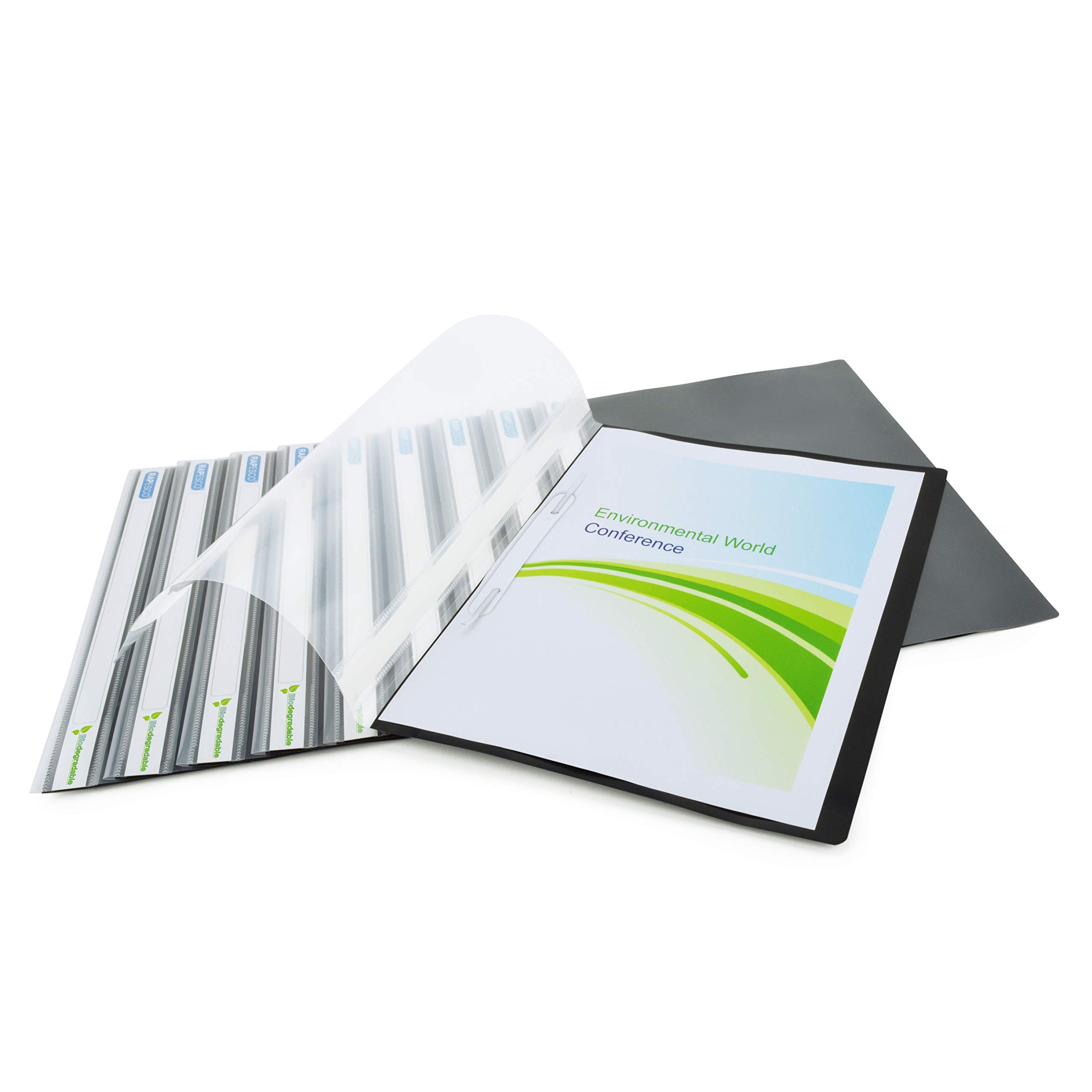 Rapesco 1592 ECO Report File, A4, Black, Pack of 10
