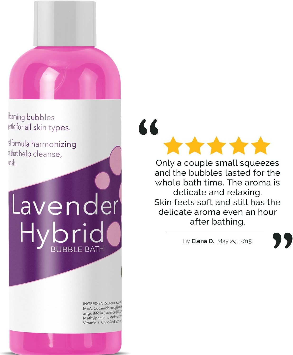 Relaxing Bubble Bath for Sleep – Pure Lavender Essential Oil and Aloe Vera – Aromatherapy Bath Soak for Dry Skin and Sore Muscles – Hypoallergenic Natural Skin Care for Men Women with Sensitive Skin: Health & Personal Care