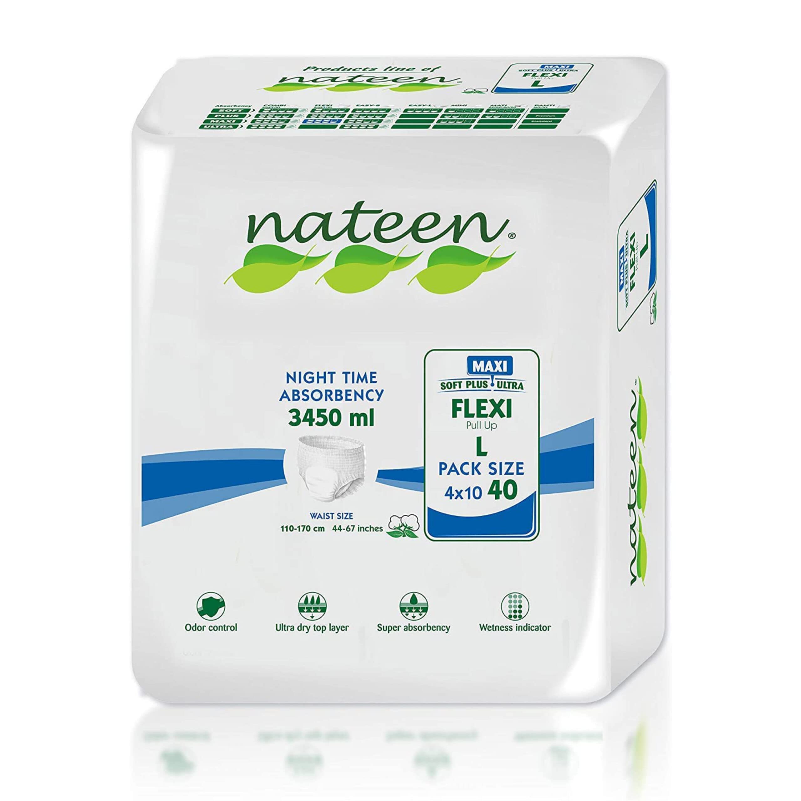 Tendercare Nateen - Adult Incontinence 40 Large Night Time Pull-Up Pants - Disposable Maxi for Men & Women - Discreet 3450ml Absorbency