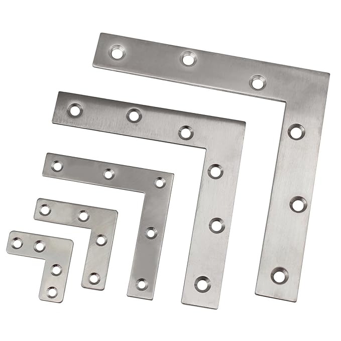 MB368 - Edelstahl L-Blech Eckwinkel Flachverbinder (120x120x22mm, 1 Stück)