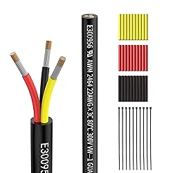 Matugajp 22awg 3 Wire Cable 22/3 Electrical Wire 3