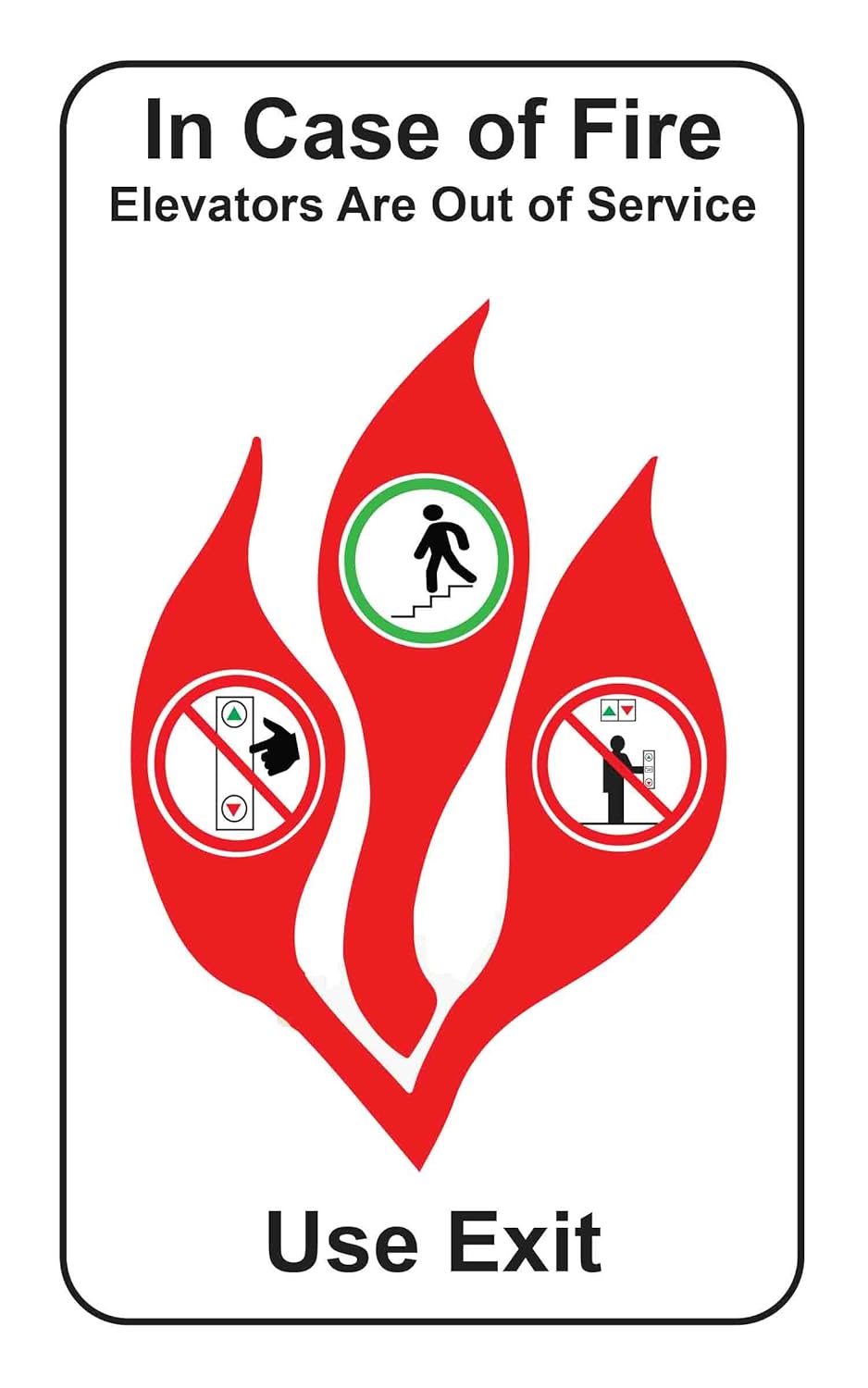 in Case of Fire Do Not Use Elevators Use Exit Label Decal