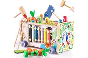 BigShu 10-in-1 Toddler Montessori Toys for 1 2 3 Year Old, Gifts for Baby Boys and Girls 12+ months, Wooden Preschool Educational Learning Activities Babies Sensory Toys, Develop Brain Skills Games.