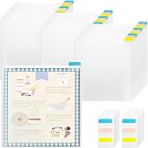 YIMITEE 36 Pack 12 x 12 Scrapbook Paper Storage Organizer, Cardstock Paper Holder with 90 PCS Sticky Index Tab, Clear Top Loading File Folder, Plastic Craft Storage Organizer for Vinyl Papers, Photos