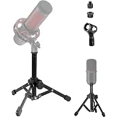 Portable Mic-Tripod-Stand, Metal Desktop Microphone Stand Compatible with HyperX Solocast,Quadcast-2-S,Duocast,Flipcast Microphones
