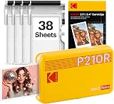 Kodak Mini 2 Retro 4PASS Portable Photo Printer Yellow 38 Sheets 2.1x3.4 in