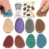 Fidget Toys Adults Sensory Stone: 8 Pack Texture Worry Stone for Kids Calming - Sensory Autism Toys for Anxiety Relief - Quie