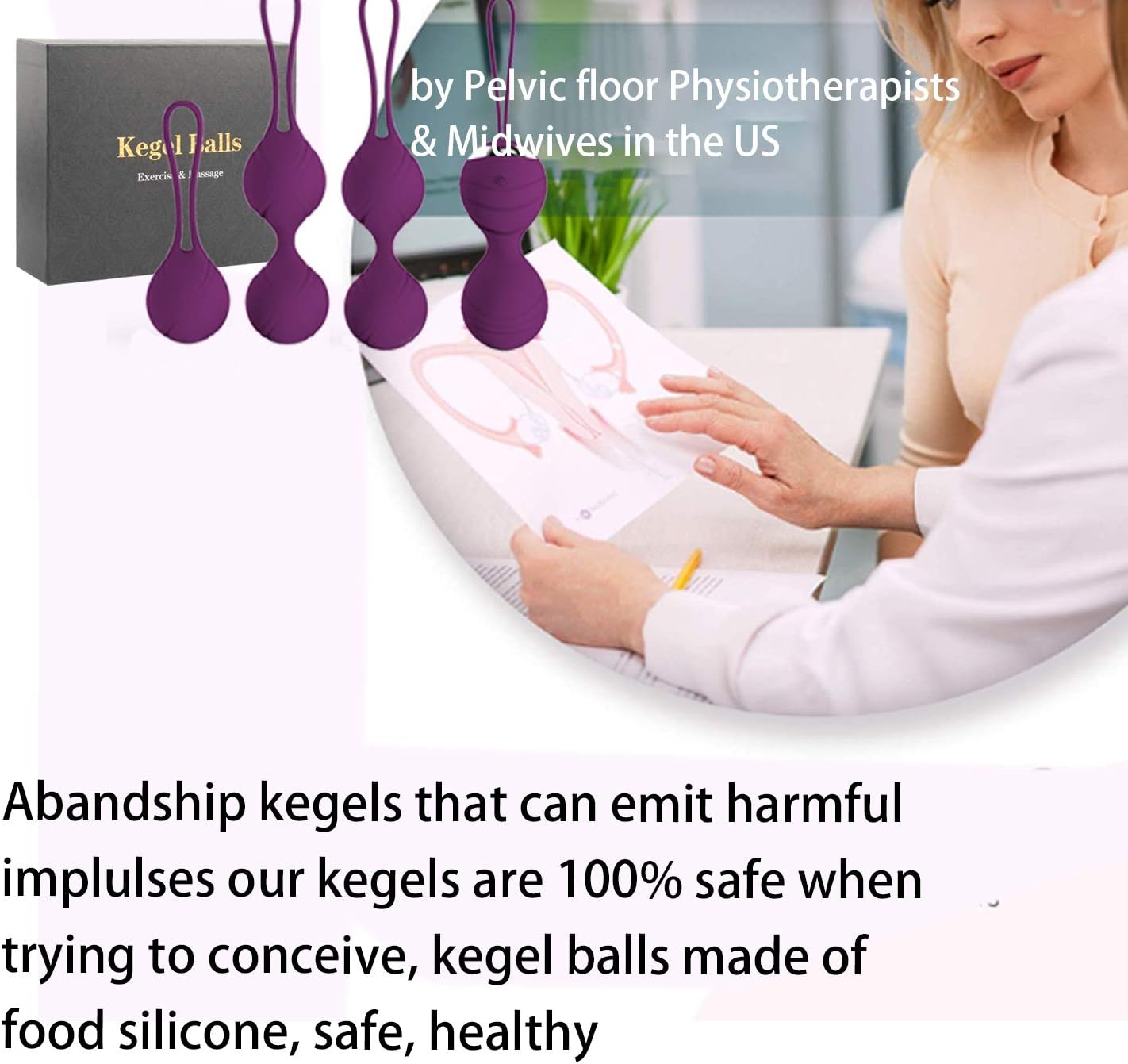 Kegel Balls Exercise Weights for Women -2 in 1 Ben Wa Kegel Exercise Balls Kits for Beginner & Advanced Tightening Pleasure, Remote Controlled Pelvic Floor Kegel Trainer Device for Bladder Control: Health & Personal Care
