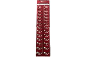 ATKindustry Thread Checker Standard and Metric, Nut and Bolt Thread Gauge, Screw Size Chart, 28 Sizes Base Plate - Aluminum Anodized with Stainless Steel Bolts (RED)