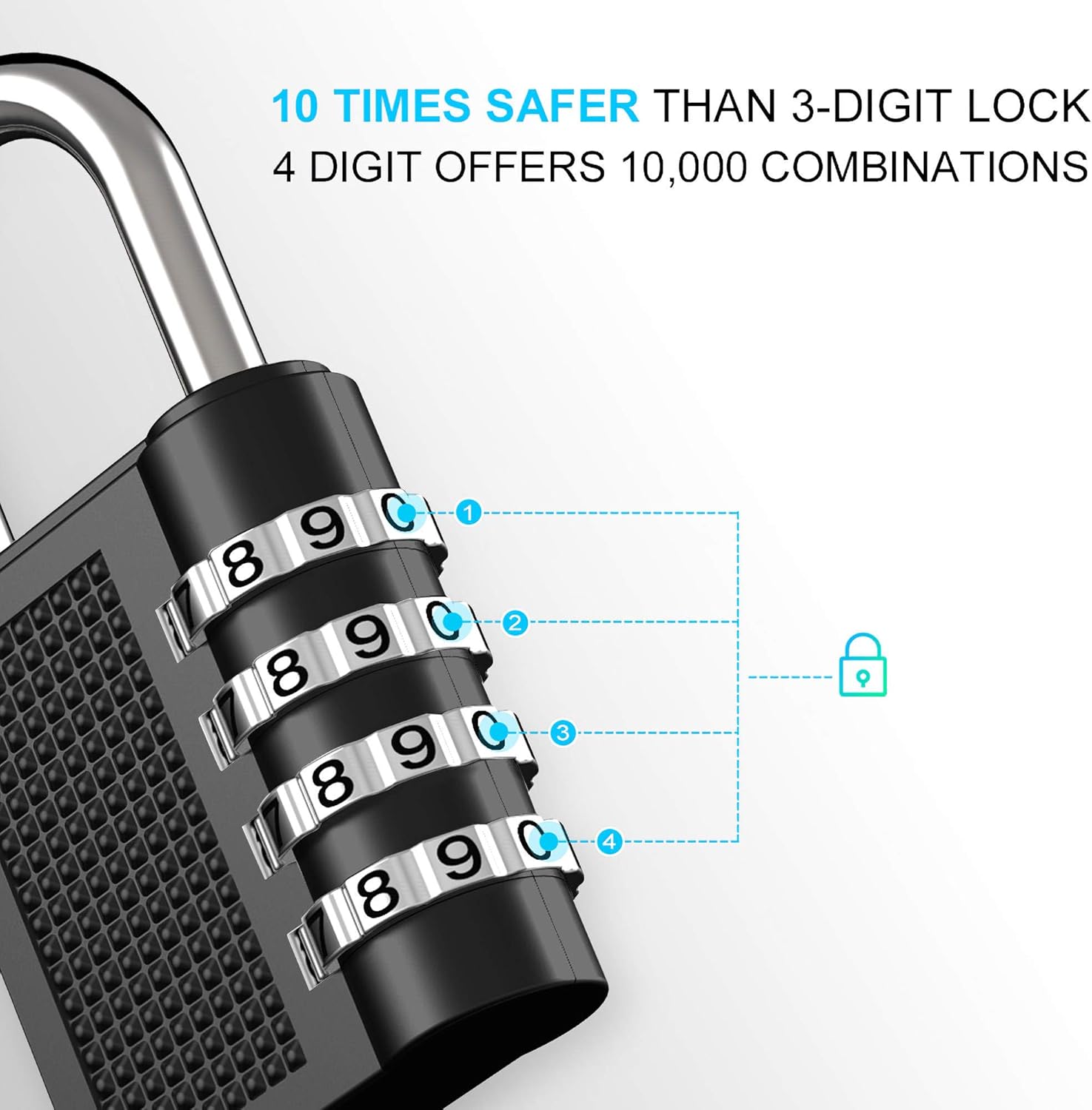 Puroma 2 Pack Combination Locks Outdoor Waterproof Padlock for School Gym Locker Outdoor Fence Hasp Cabinet Toolbox Locker (Black) - - 