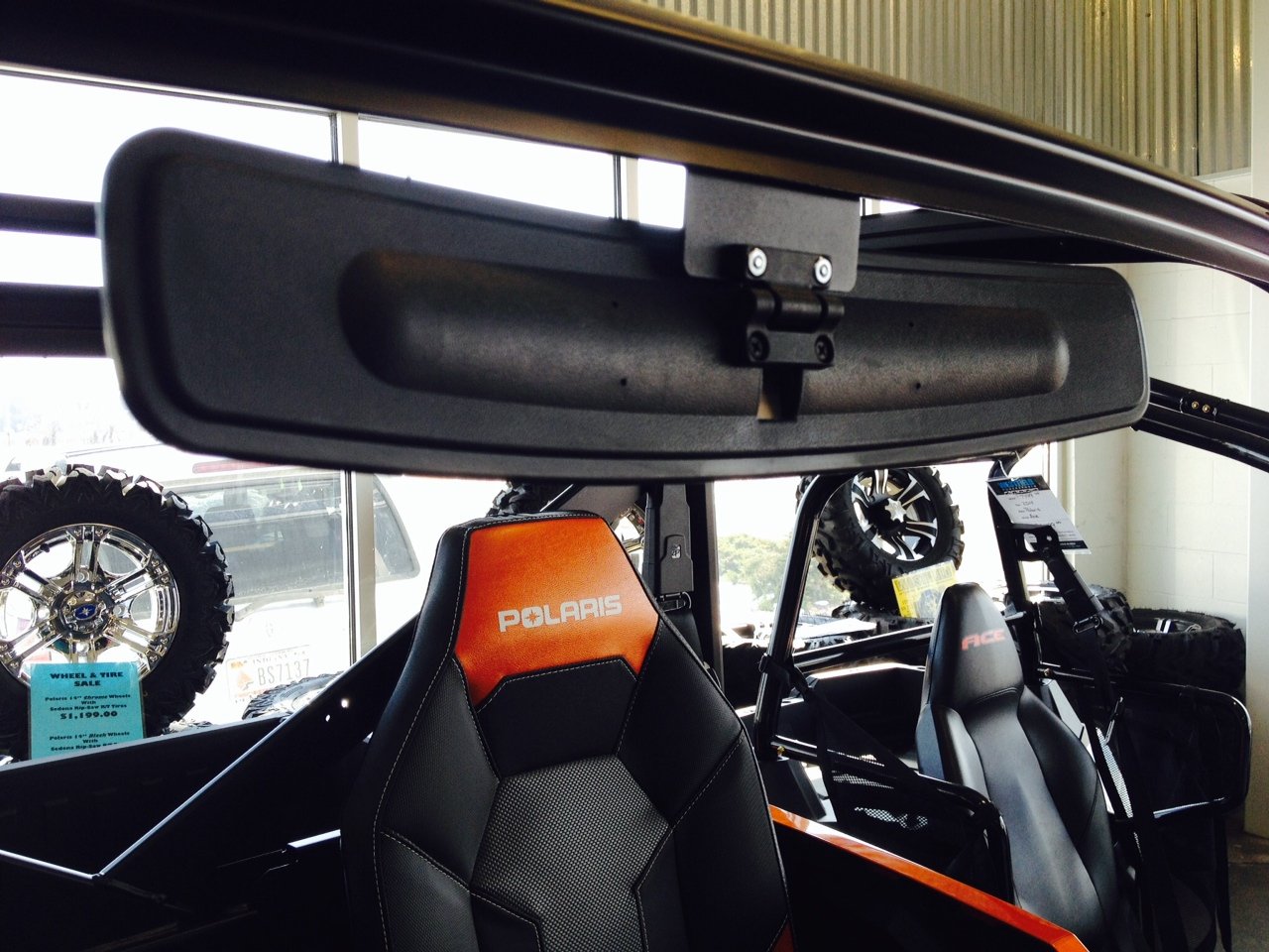 16.5" Extra Wide Panoramic Rear View Mirror for 2013+ Polaris Ranger