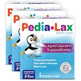 Pedia-Lax Kids Laxative Liquid Glycerin Suppositories, 6ct, 3 Pk | For Kids Ages 2-5, Pedialax Gentle Constipation Relief, Laxative for Children, Small Kid-Sized Suppositories for Constipation