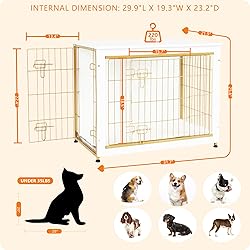 DWANTON Dog Crate Furniture with Cushion, Wooden