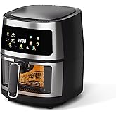 Air Fryer, 5.0 QT Large Capacity with Temperature Control, 8 Preset Recipes, Non-Stick Racks, Low-fat Healthy Grilling, Multi