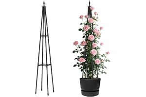 Alisisfores 4 Ft obelisk trellis for Climbing Plants outdoor,4 Ft garden trellis with Extra Thickened Plastic-Coated metal pipes, Garden Indoor Potted Plant Support, Climbing Support for Potted Plants