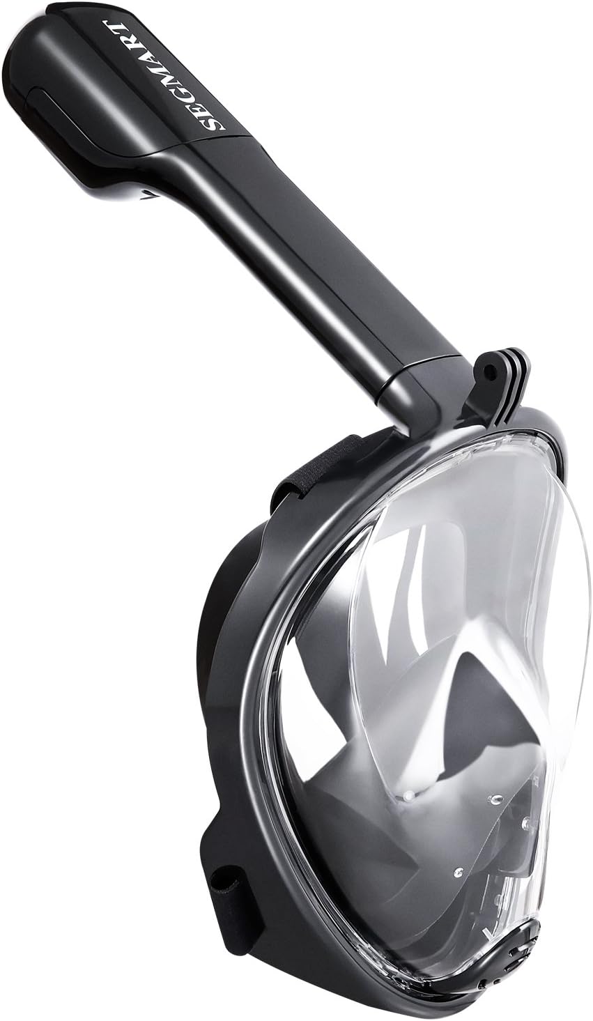 SEGMART 180° View Panoramic Snorkeling Mask Full Face - GoPro Compatible Snorkel Mask for Adults & Kids