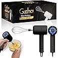 GOCHA Gadgets | Hand Whisk Electric | 3 Speed Handheld Mixer | Two Whisk Mount Baking Mixer | Cordless Electric Hand Mixer For Eggs, Soups, Cream, Batters | Portable, Wireless & Rechargeable (Black)