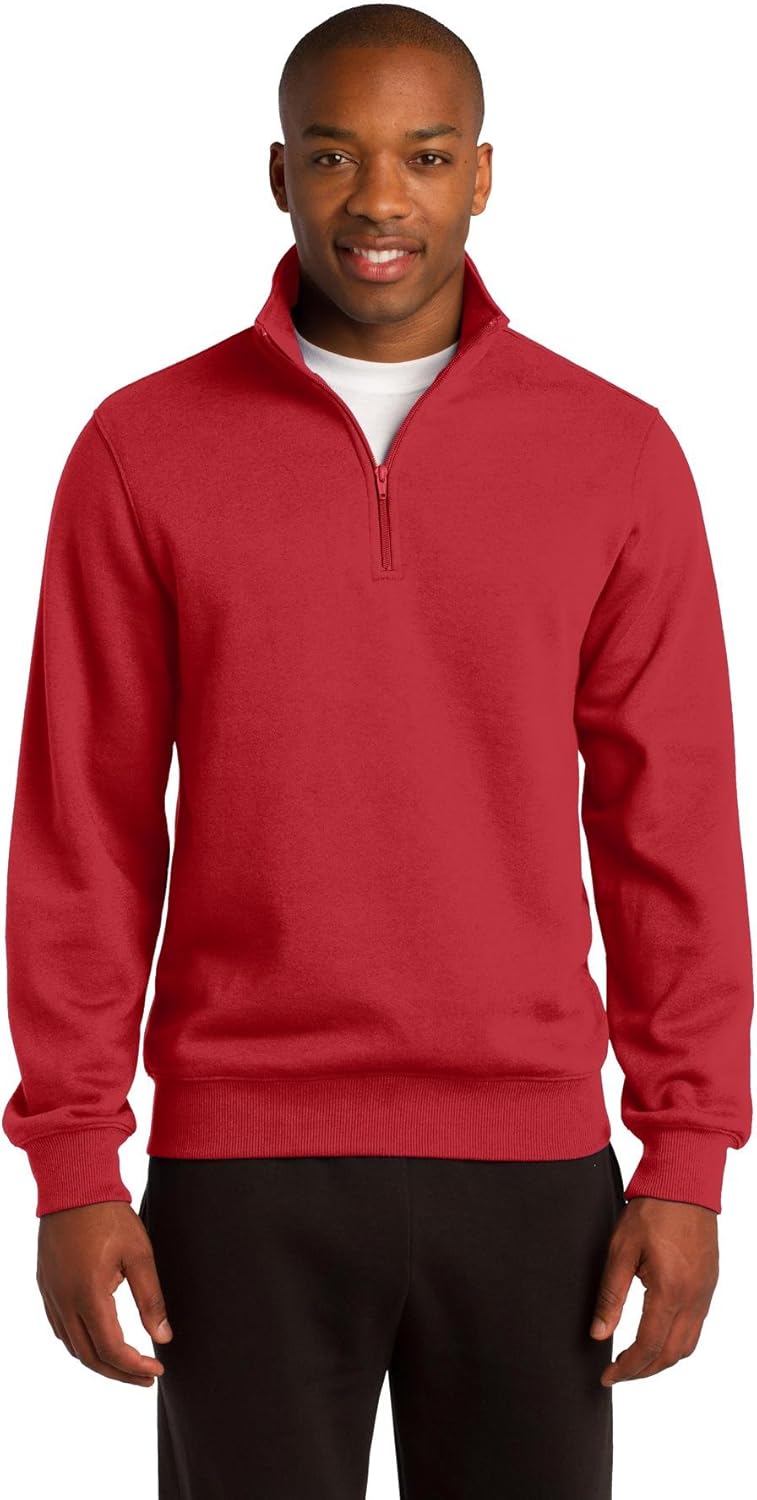 SPORT-TEK Men's 1/4 Zip Sweatshirt at  Men’s Clothing store