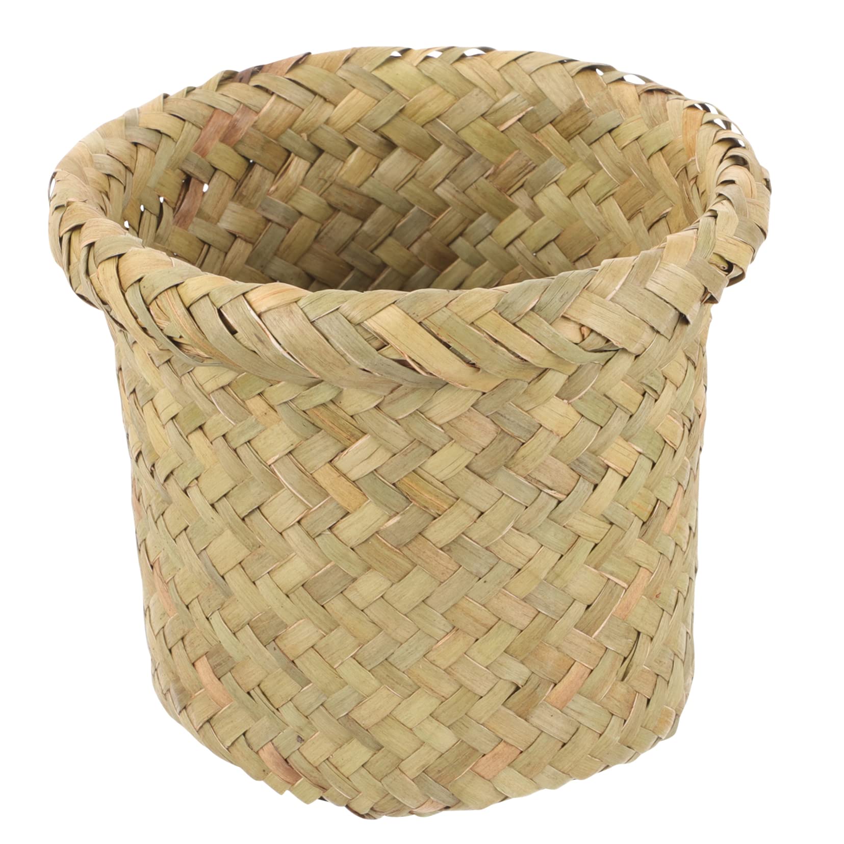 LABRIMP Seagrass Woven Waste Bin with Lid Multi Functional Trash Basket for Bedroom Office and Home Stylish and Trash Can for Efficient