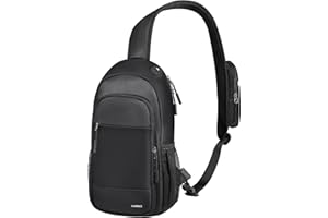 LANDICI Sling Bag Crossbody Backpack for Men, Waterproof Small Cross Body Shoulder Bag Chest Bag for Travel Hiking, Black