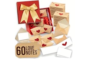 DIY Love Notes Box, Mini Blank Cards & Envelopes, Valentine’s Day Craft Envelopes with Little Blank Notes Cards & Heart Stick