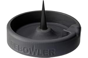 Debowler Minimalist Silicone Tray - Medium - With Billet Aluminum Cleaning Spike - (Black with Black Poker) - Catches Debris in Heat Resistant Tray - Dishwasher Safe