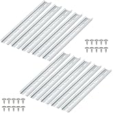 VAMRONE 12 Piece Aluminum DIN Rails, 8 Inches Long, 35mm Wide, 7.5mm High, Top Hat Slotted DIN Rail with RoHS, Extra Premium Screws Included for Hardware Components Mounting