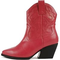 Soda Women's Reno Western Knee High Boots - Red Pointed Toe Pull-On Tabs In Lt-Taupe Nubuck - View #7