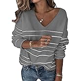 Libsorge Womens Cute Oversized V Neck Long Sleeve Sweaters Winter 2026