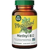 MegaFood Methyl B12 - Vegan - Includes Methyl Folate, Vitamin B12 & B6 - Supports Cellular Energy Production, Nervous System Health & Cardiovascular Function - 60 Tablets