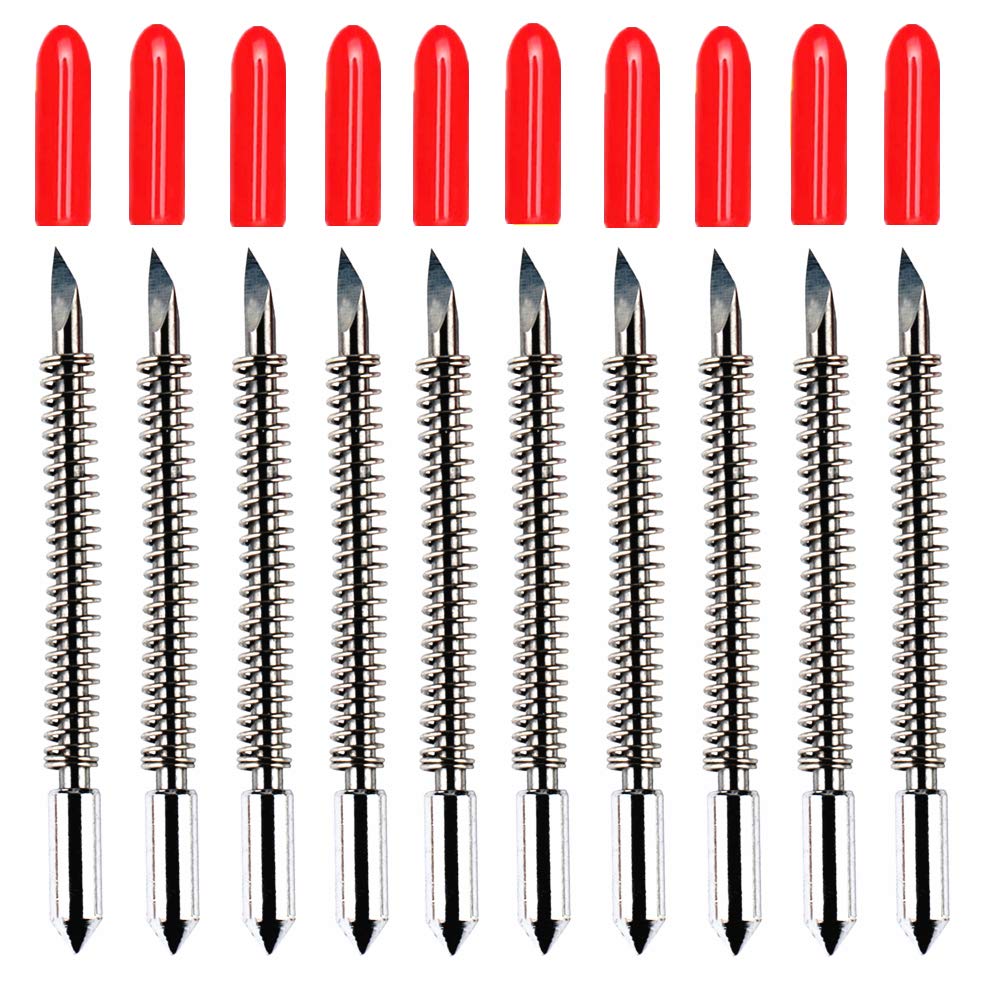 GorFanty 45 Degree Graphtec Blades Vinyl Cutter Lettering Blade Bits Cutting Plotter Tungsten Steel Carbide with Springs Pack of 10: Industrial & Scientific