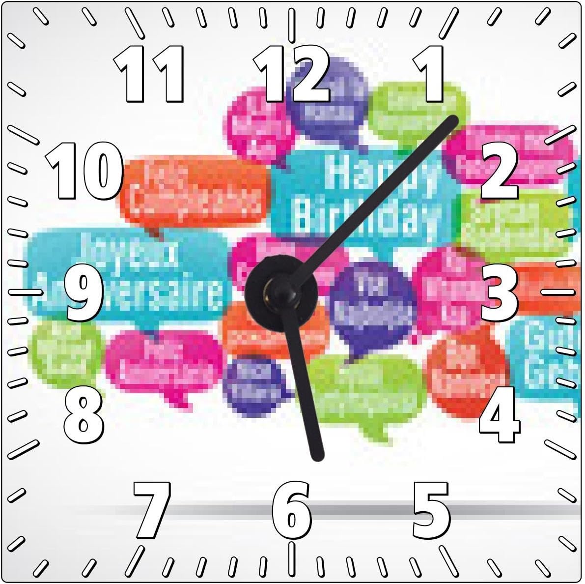 Horloge Murale Nuage De Mots Joyeux Anniversaire Multilangue Cs5 Amazon Fr Cuisine Maison