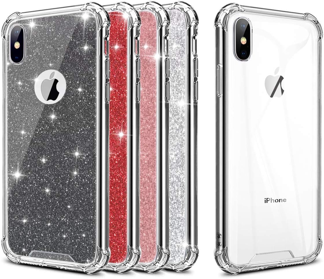 ANOLE Compatible iPhone Xs Max Case, Slim Gradient Soft TPU & Hard Clear