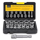 Bolt Extractor Kit, 14 PCS Impact Bolt & Nut