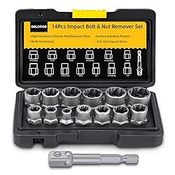 Bolt Extractor Kit, 14 PCS Impact Bolt & Nut