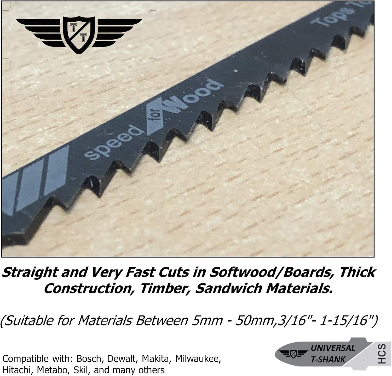 15 x TopsTools T101D 100mm Jigsqw Blades Designed for Clean and Fast Cuts in Wood, Black - Image 4