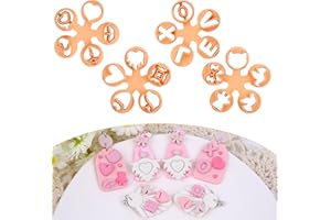 Puocaon Valentines Polymer Clay Cutters - Mini Clay Cutters for Polymer Clay Earrings, Heart Love Letter Mini Clay Cutters for Clay Slab Making, Strawberry Mushroom Bear Bowtie Mini Clay Cutters