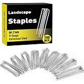 HongWay 240 Pack Landscape Staples 6 Inch, Galvanized Garden Stakes | 11 Gauge Heavy Duty U Pins Tent Stakes Ground Staples for Landscaping Fabric, Yard, Lawn, Sod, Turf, Outdoor Decorations