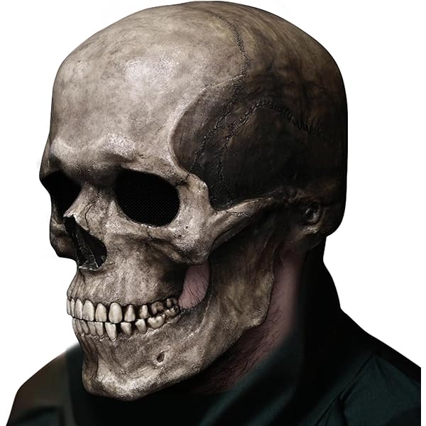Amazon.com: HMS Latex Moving Mouth Skull Mask, Beige, One