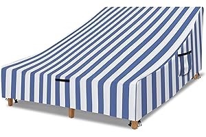 Sobana Waterproof Double Chaise Lounge Cover,600D Heavy Duty 82Inch Double Wide Patio Chaise Lounge Chair Covers-Blue