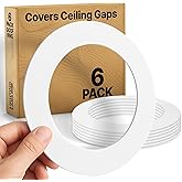 6 Pack Gloss White Goof Trim Ring for 6" Inch Recessed Lighting Trim Can Light Trim for Down Light, Outer Diameter 8 Inches