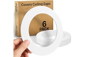 LIGHTING LABS 6 Pack Gloss White Goof Trim Ring for 6" Inch Recessed Lighting Trim Can Light Trim for Down Light, Outer Diameter 8 Inches