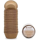 Gifbera Natural Cupcake Liners Standard Baking Cups 400-Count, Unbleached No Smell Paper