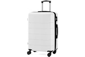 Simple Deluxe 28 Inch Hardside Carry On Luggage, Suitcase with Double Spinner Wheels & TSA Lock, Hard Shell Suitcase, Expandable Rolling Lightweight Luggage, White